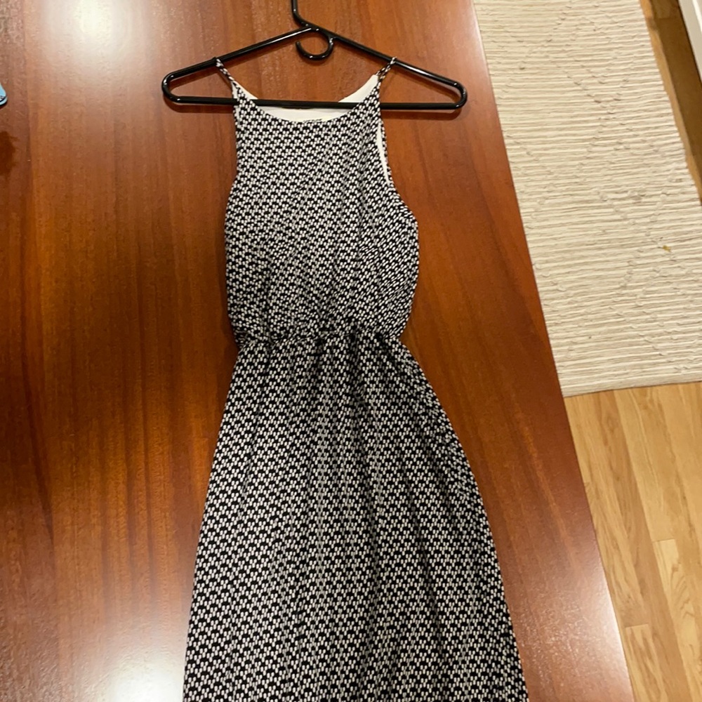 Black and white long maxi